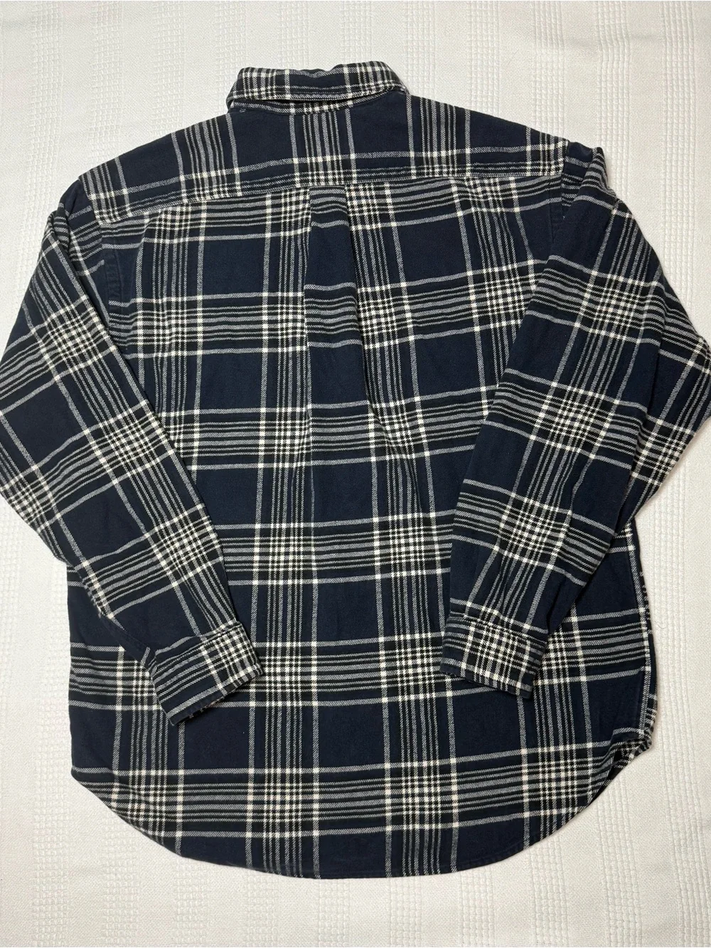 VTG 90s Polo Jeans Co Ralph Lauren Plaid Flannel Shirt Navy Blue Men’s Large L